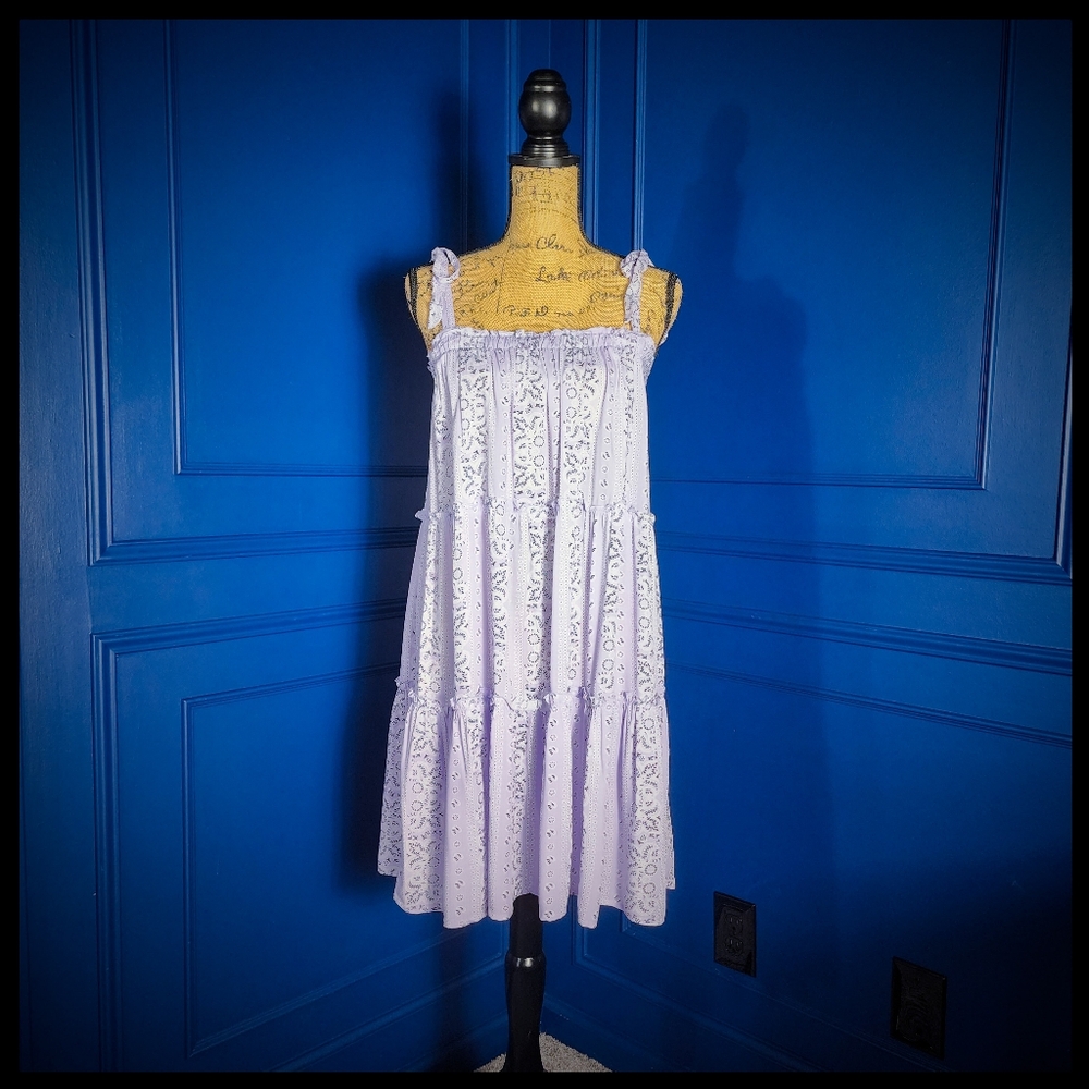 Small Purple Jessica Simpson Rayon Bathing Suit Cover-Up